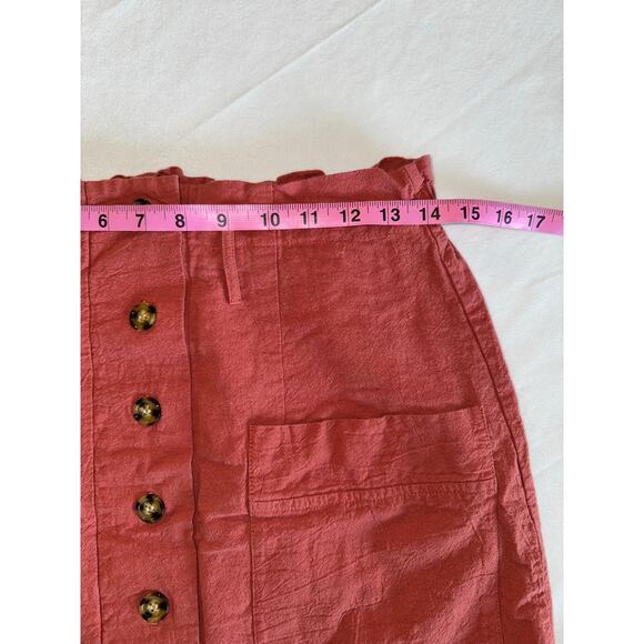 Hesperus Pink Women's Skater Mini Skirt L Buttons Pockets Stretch Waist EUC - Picture 3 of 7